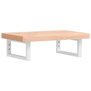 vidaXL acél és tömör bükkfa falra szerelhető mosdópolc