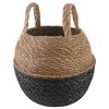 vidaXL K&eacute;zi n&ouml;v&eacute;nyed&eacute;ny Fekete &Oslash; 22 x 20 cm 100% Tengeri fű