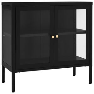 vidaXL fekete ac&eacute;l &eacute;s &uuml;veg t&aacute;lal&oacute;szekr&eacute;ny 70 x 35 x 70 cm
