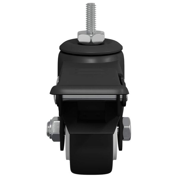 vidaXL Kerekek 2 pcs Fekete M6 x 37 mm Vas &eacute;s Nylon