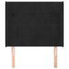 vidaXL fekete bársony fejtámla szárnyakkal 83x16x118/128 cm