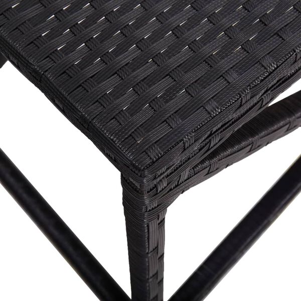 vidaXL fekete polyrattan kerti pad 80 cm