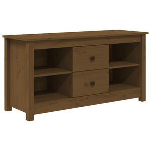 vidaXL m&eacute;zbarna t&ouml;m&ouml;r fenyőfa TV-szekr&eacute;ny 103 x 36,5 x 52 cm