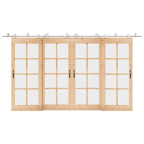 vidaXL ez&uuml;stsz&iacute;nű rozsdamentes ac&eacute;l tol&oacute;ajt&oacute; f&eacute;mszerel&eacute;k k&eacute;szlet 200cm