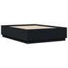 vidaXL fekete szerelt fa ágykeret LED-del 120 x 190 cm