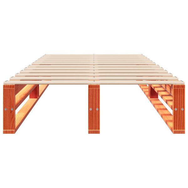 vidaXL viaszbarna t&ouml;m&ouml;r fenyőfa &aacute;gy matrac n&eacute;lk&uuml;l 90 x 190 cm