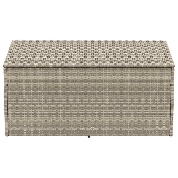 vidaXL világosszürke polyrattan kerti tárolóláda 110x50x58 cm