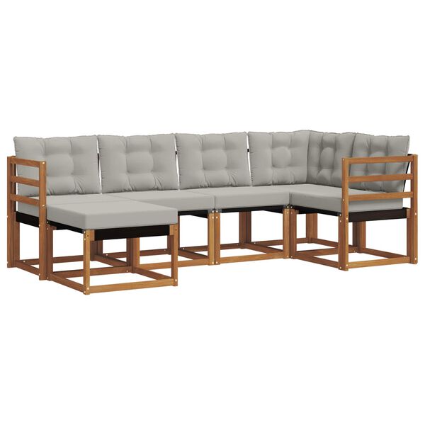 vidaXL K&uuml;lt&eacute;ri kanap&eacute; szett 6 pcs Term&eacute;szetes &eacute;s Vil&aacute;gossz&uuml;rke