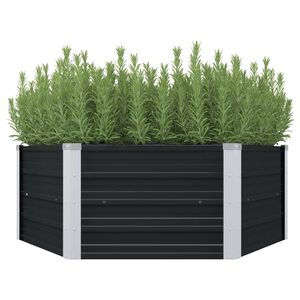 vidaXL antracitsz&uuml;rke horganyzott ac&eacute;l kerti magas&aacute;gy&aacute;s 129x129x45 cm