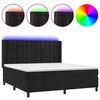 vidaXL fekete b&aacute;rsony rug&oacute;s &eacute;s LED-es &aacute;gy matraccal 180x200 cm