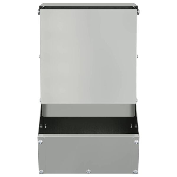 vidaXL Nyúl Etető Ezüst 17,5 x 26 x 28,5 cm Horganyzott acél