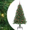 vidaXL Mű kar&aacute;csonyfa 150 LED-del Z&ouml;ld 150 cm PVC &eacute;s Ac&eacute;l &eacute;s Műanyag