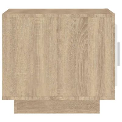 vidaXL fehér-sonoma színű szerelt fa dohányzóasztal 51 x 50 x 45 cm