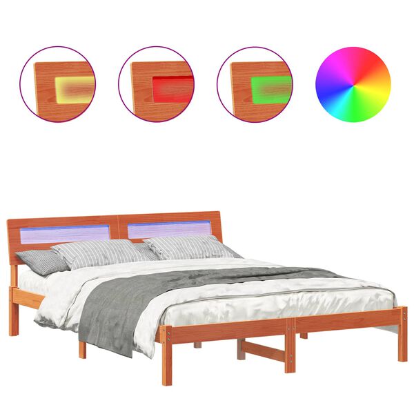 vidaXL &Aacute;gykeret fejt&aacute;ml&aacute;val Faggy&uacute; barna 150 x 200 cm T&ouml;m&ouml;r fenyőfa