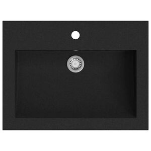 vidaXL fekete gr&aacute;nit mosd&oacute;kagyl&oacute; 600 x 450 x 120 mm