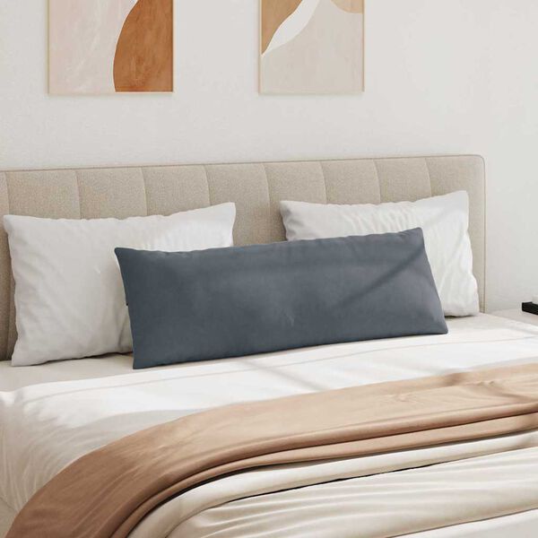 vidaXL Kanapé párnák 2 pcs Sötétszürke 120 x 40 cm Bársonyos szövet