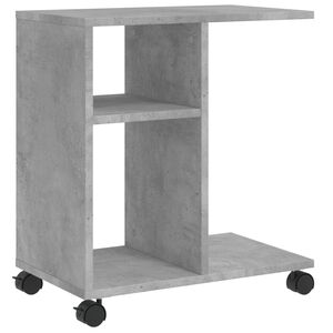 vidaXL betonsz&uuml;rke szerelt fa kisasztal kerekekkel 50 x 30 x 55 cm