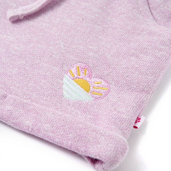 Vegyes lila gyerekrövidnadrág húzózsinórral 116