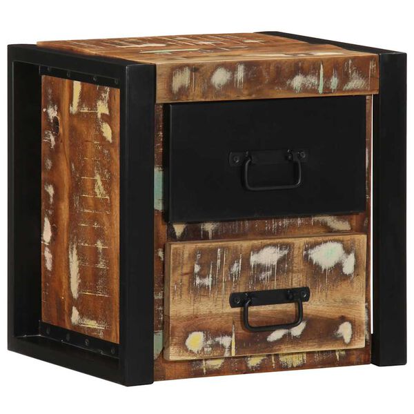 vidaXL 2 db tömör újrahasznosított fa éjjeliszekrények 40x35x40 cm