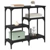 vidaXL Konzolasztal polcokkal Fekete t&ouml;lgy 80 x 29 x 75 cm Faanyag
