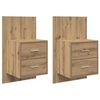 vidaXL Fali &eacute;jjeli szekr&eacute;ny 2 pcs Artisan t&ouml;lgy 48,5 x 32,5 x 80 cm