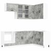 vidaXL Konyhai Egys&eacute;g LUCCA 8 pcs Betonsz&uuml;rke Szerelt Fa