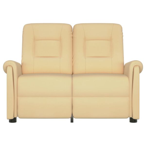 vidaXL 2 személyes krém mikroszálas szövet dönthető masszázsfotel