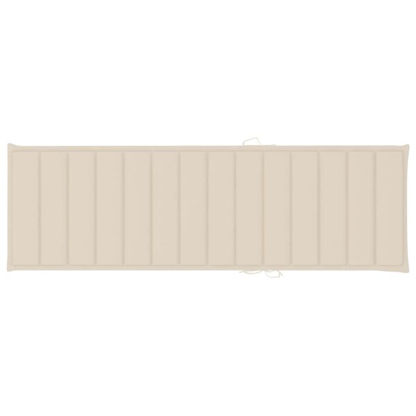 vidaXL tömör akácfa kerti napozóágy párnával