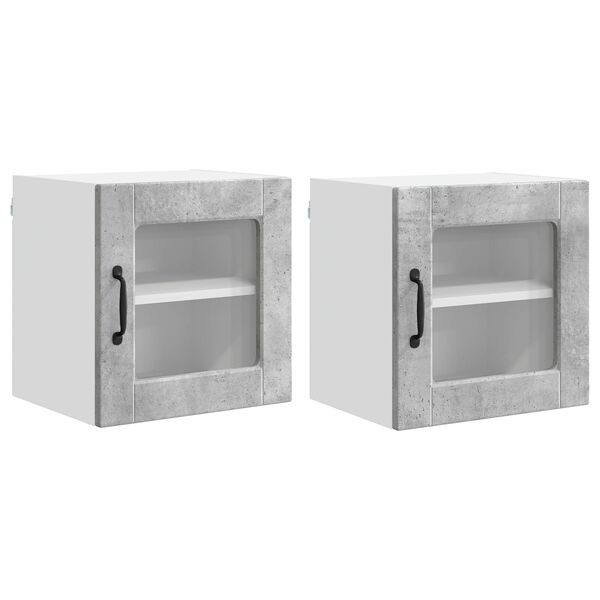 vidaXL Konyhaszekr&eacute;ny 2 pcs Beton Sz&uuml;rke 40 x 31 x 40 cm Faanyag