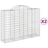 vidaXL 2 db íves horganyzott vas gabion kosár 200x50x140/160 cm