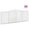vidaXL 6 db &iacute;ves horganyzott vas gabion kos&aacute;r 400x30x140/160 cm