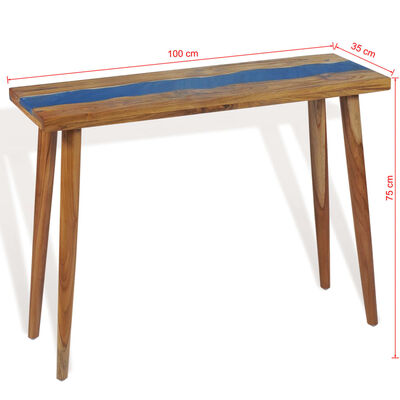 vidaXL műgyanta-tíkfa tálalóasztal 100 x 35 x 75 cm