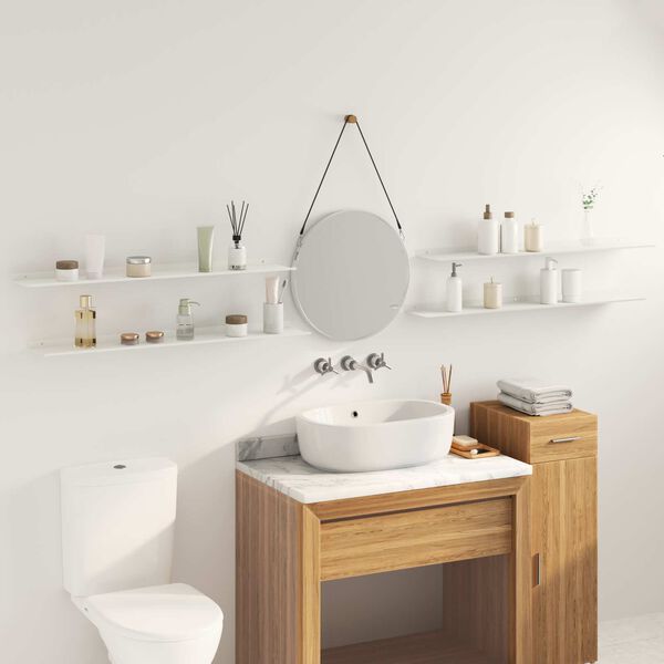 vidaXL Lebegő polc Falra szerelhető 4 pcs Feh&eacute;r 100 x 18 x 2,5 cm Ac&eacute;l