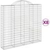 vidaXL 8 db íves horganyzott vas gabion kosár 200x50x180/200 cm