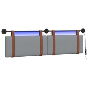 vidaXL F&uuml;ggesztett &aacute;gyfej LED f&eacute;nyekkel Vil&aacute;gossz&uuml;rke Antik PU
