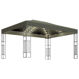 vidaXL t&oacute;psz&iacute;nű sz&ouml;vet pavilon LED f&eacute;nyf&uuml;z&eacute;rrel 3 x 4 m