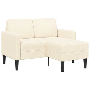 vidaXL kr&eacute;msz&iacute;nű v&aacute;szon 2 &uuml;l&eacute;ses kanap&eacute; L-alak&uacute; kanap&eacute;val 125 cm