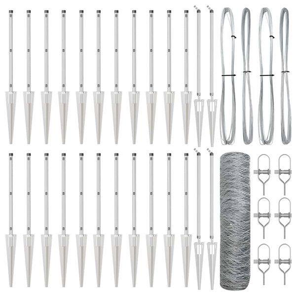 vidaXL Ker&iacute;t&eacute;soszlop Ez&uuml;st 50 x 0,6 m (50 mm h&aacute;l&oacute;) Ac&eacute;l