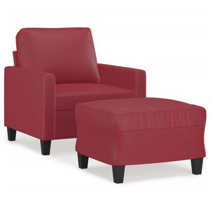 vidaXL bord&oacute; műbőr kanap&eacute;fotel l&aacute;btart&oacute;val 60 cm
