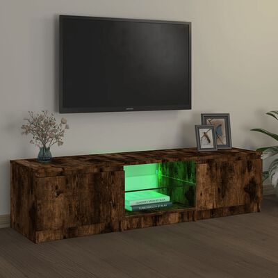 vidaXL füstös tölgyszínű TV-szekrény LED-ekkel 140 x 40 x 35,5 cm