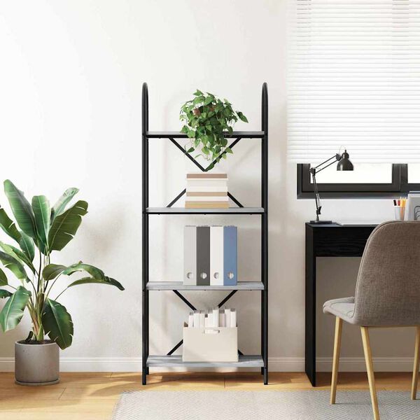 vidaXL K&ouml;nyvespolc Sz&uuml;rke Sonoma 60 x 30 x 146 cm Faanyag