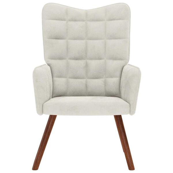 vidaXL krémfehér bársony pihenőfotel