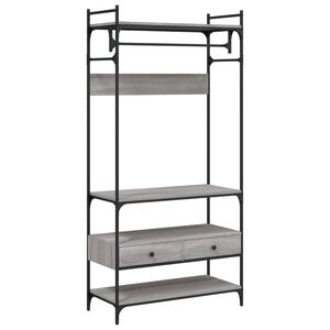 vidaXL sz&uuml;rke sonoma szerelt fa ruh&aacute;sszekr&eacute;ny fi&oacute;kokkal 89x39x184,5 cm