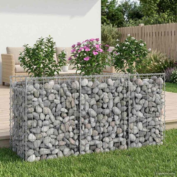 vidaXL Gabion emelt &aacute;gy Ez&uuml;st 150 x 50 x 80 cm Horganyzott ac&eacute;l