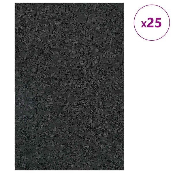 vidaXL Gumi Pad 25 pcs Fekete 9 x 6 x 2 cm Gumi