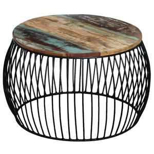 vidaXL kerek t&ouml;m&ouml;r &uacute;jrahasznos&iacute;tott fa doh&aacute;nyz&oacute;asztal 68 x 37 cm