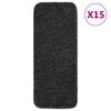 vidaXL 15 db antracit n&eacute;gysz&ouml;gű cs&uacute;sz&aacute;smentes l&eacute;pcsőszőnyeg 60 x 25 cm