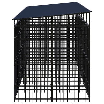 vidaXL acél kültéri kutyakennel tetővel 11,06 m²