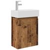 vidaXL F&uuml;rdőszoba k&aacute;dasztal csapteleppel Antik Fa 45,5 x 22,5 x 84 cm