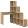 vidaXL Sarok&iacute;r&oacute;asztal polcokkal Artisan t&ouml;lgy 101,5 x 149,5 x 149,5 cm
